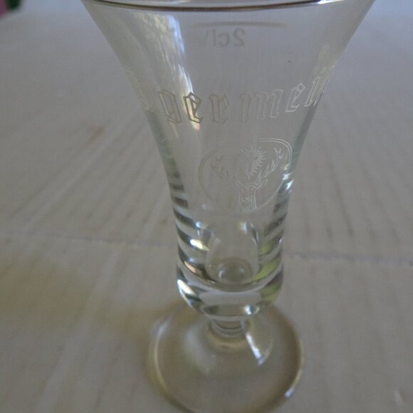 Shot Glass - Jagermeister - Footed - Stemmed Clear Shot Glass with Logo and 2cl - Picture 1 of 6